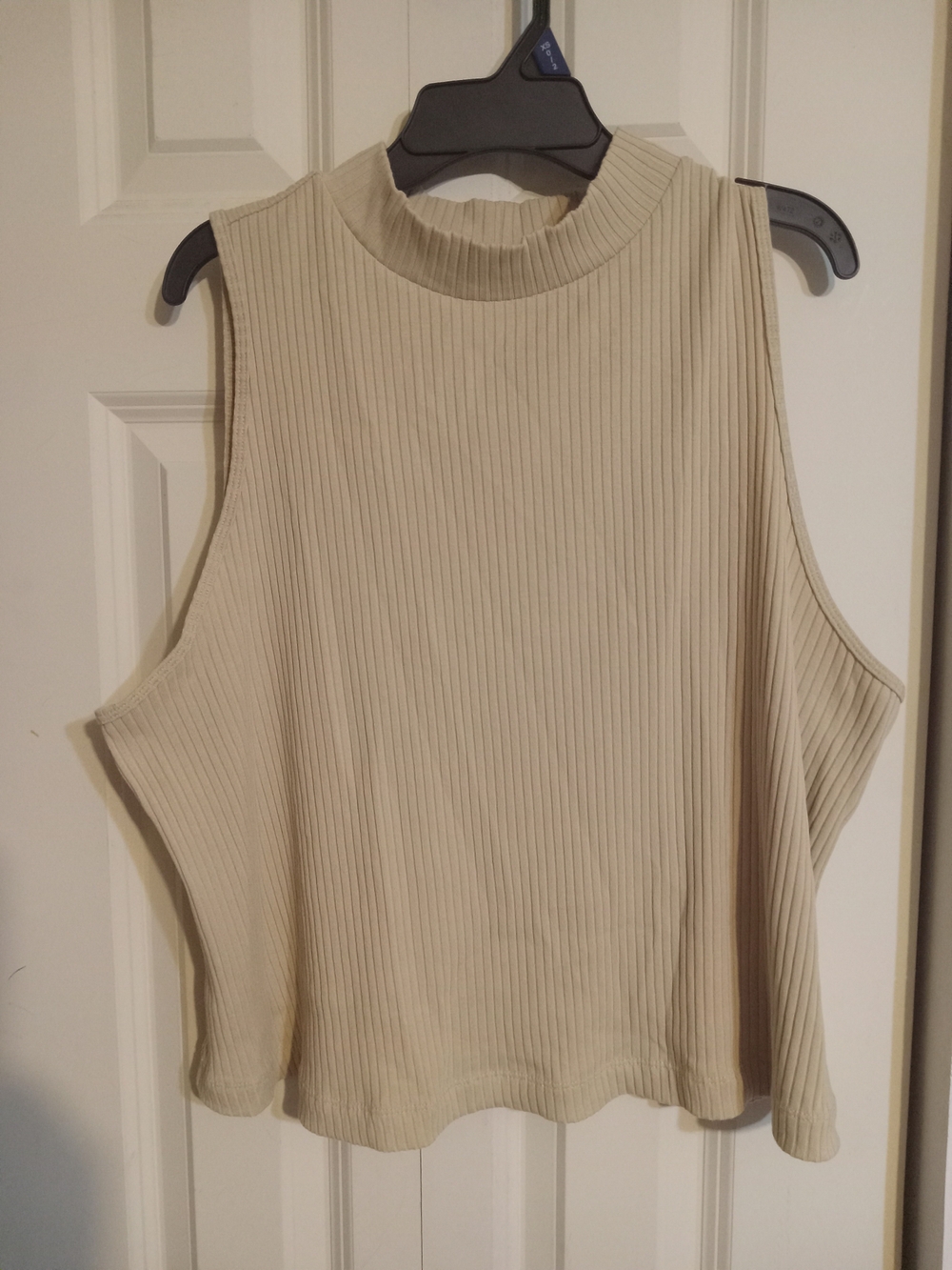 Old Navy Ribbed Mock Neck Sleeveless Tank - Cream